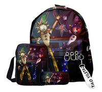 Jilijia Set di 3 zaini a tema anime, con stampa di cartoni animati, zaino, astuccio e borsa a tracolla, alla moda e pratico, ideale per il rientro a scuola, casual da appendere fuori e come regalo per