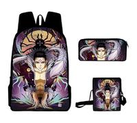 Jilijia Set di 3 zaini anime con borsa a tracolla singola e astuccio, Killua Zaoldyeck/Gon ·Freecss 3D stampati cartoni animati borse per la scuola ad alta capacità per ragazzi e ragazze, Tipo 6,