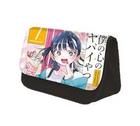 Jilijia The Dangers in My Heart Pen Bag Stationery Bag Pencil Bag Anime Yamada Anna Bag Kyotaro Ichikawa Organizer Bag Anime Figure Toiletry-bags Cartoon Storage Bag, Tipo 14., 22x13x7.6cm