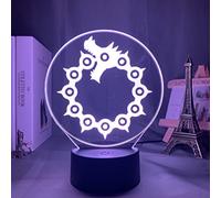 Jilijia The Seven Deadly Sins Lampada Anime Meliodas Luce Notturna Illusione Ottica Lampada Dormire Umore Lampada 16 Cambiamento di Colore Lampada Decor Lampada Da Tavolo