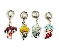 Jilijia The Seven Deadly Sins: Wrath of the Gods Portachiavi può essere appeso e staccabile in lega metallo animazione portachiavi Meliodas Elizabeth Liones Ban Merlin