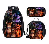 Jilijia Zaino anime di grande capacità, set da 3 pezzi, con stampe 3D in stile cartone animato, zaino a tracolla, astuccio e borsa a tracolla, kit per studenti per il rientro a scuola, Tipo 33