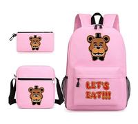 Jilijia Zaino anime di grande capacità, set da 3 pezzi, con stampe 3D in stile cartone animato, zaino a tracolla, astuccio e borsa a tracolla, kit per studenti per il rientro a scuola, Tipo 8