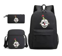 Jilijia Zaino anime di grande capacità, set da 3 pezzi, con stampe 3D in stile cartone animato, zaino a tracolla, astuccio e borsa a tracolla, kit per studenti per il rientro a scuola, Tipo 22