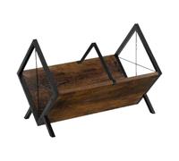 JILILAL Vinyl Record Storage Rack, Quick Assembly Vinyl Record Display(80-100 LP), Wood and Iron Organizer for Magazine Book Files Albums