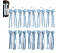 JILIP 10 ciondoli a forma di fiocco in raso e pizzo | Stivale con fiocco staccabile da appendere, per concerti di campagna, matrimonio, donne, decorazione scarpe, cappelli