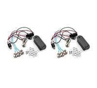 JILLIAN 2X Doppio Potenziometro per Chitarra Circuito Preamplificatore Equalizzatore 3 Bande per Pick-up Chitarra Basso 5 Pulsanti di Controllo di Pick-up Chitarra