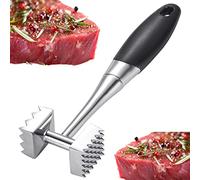 Jilskl Batticarne, Tenera Carne in Acciaio Inox, Double Face Martello per Bistecche Batticarne a Martello,Martello per Carne Pesante, Batticarne a Doppio Lato Adatto per Bistecche Braciole di Maiale
