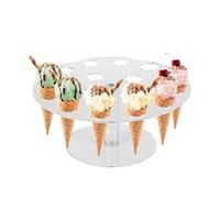 Jilskl Porta Gelato in Acrilico, Espositore Per Cono Di Cialda in Acrilico, Acrilico Gelato con Supporto 16 Fori, Adatto Per Feste Di Compleanno, Natale, Matrimoni, Pasticcerie, Buffet