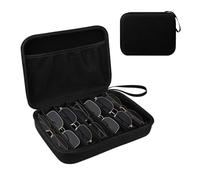 Jilskl Scatola Per Occhiali da Sole, Scatola Per Occhiali Multipli, Scatola Per Occhiali con Coperchio, Cassetta da Occhiali Per Un Massimo Di 7 Paia Di Occhiali, Nero