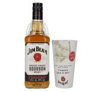 Jim Beam Kentucky Straight Bourbon Whiskey 40% Vol. 0,7l with Highball glass