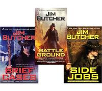 Jim Butcher Dresden Files Series 4 Collection 3 Books Set (Side Jobs, Brief Cases, Battle Ground)