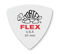 Jim Dunlop 456p.50, Plettri Tortex Flex, Spessore 0.50 mm, Bianco, Confezione da 6 pezzi