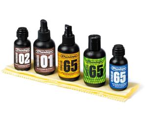 JIM DUNLOP - 6500 System 65 Guitar Maintenance Kit, Completo per la Pulizia e la Cura della Chitarra Elettrica e Acustica, Include 5 prodotti Formula 65 e 2 Panni in Cotone