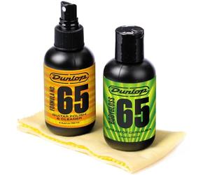 JIM DUNLOP - 6501 System 65 Guitar Polish Kit, per Pulizia Corpo Chitarra Elettrica e Acustica, Include 2 Prodotti Formula65 e 2 Panni in Microfibra