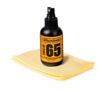 JIM DUNLOP - 654C Formula 65 Guitar Polish & Cleaner, Per Strumenti A Corda, Con Panno in Cotone, Rimuove Sporco Grasso e Cera, 118 ml