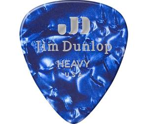 JIM DUNLOP Plettri Celluloid Classic, sacco da 72, blu perlato, duro