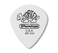 Jim Dunlop Tortex Jazz III, plettro per chitarra, 0,88 mm, confezione da 12, colore: Bianco
