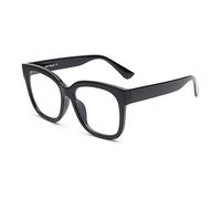 JIM HALO Occhiali Luce Blu Grande Quadrati. Comodi e Resistenti a Schermi e Monitor. Per Donna - Uomo. [Nero]