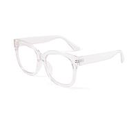 JIM HALO Occhiali Luce Blu Grande Quadrati. Comodi e Resistenti a Schermi e Monitor. Per Donna - Uomo. [Transparente]