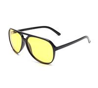 JIM HALO Pilota Polarizzati Occhiali da Sole Uomo Donna Occhiali da Guida Notturni Plastica Oversize Nero