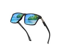 JIM HALO Polarizzati Retrò Occhiali da Sole per Uomo Donna UV400 Occhiali Quadrate Guidare la Pesca Blu