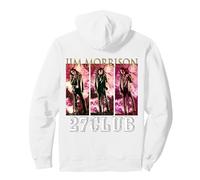 Jim Morrison_001_Back Printed Felpa con Cappuccio, Unisex per Adulti, Bianco, XL