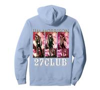 Jim Morrison_001_Back Printed Felpa con Cappuccio, Unisex per Adulti, Blu Polveroso, S