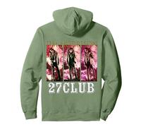 Jim Morrison_001_Back Printed Felpa con Cappuccio, Unisex per Adulti, Verde Salvia, M