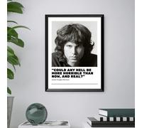 Jim Morrison - Quadro Stampa Poster Musica vintage - CORNICE INCLUSA 40x30