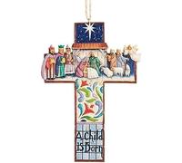 Jim Shore Heartwood Creek Cross Presepe in resina da appendere, 12,1 cm