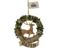 Jim Shore Heartwood Creek Sospensione Ghirlanda 2019 Bianca, 10 cm