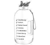 JIMACRO Borraccia Acqua, 1 Gallon Bottiglia Acqua con Cannuccia e Manico, Borraccia Palestra Senza BPA, Borraccia con Indicatore di Tempo per Ricordare l'ora di Bere