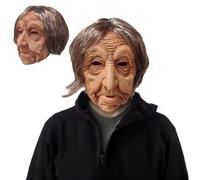 JIMACRO Maschera Vecchio Realistica, Maschera da Vecchio in Lattice Maschera Paurosa Halloween per Costume, Carnevale o Halloween, Accessorio per Costume da Favola