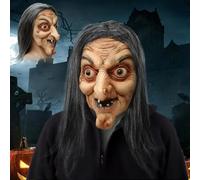 JIMACRO Maschera Vecchio Realistica, Maschera da Vecchio in LatticeMaschera Paurosa Halloween per Costume, Carnevale o Halloween, Accessorio per Costume da Favola