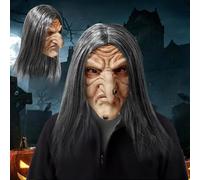 JIMACRO Maschera Vecchio Realistica, Maschera da Vecchio in LatticeMaschera Paurosa Halloween per Costume, Carnevale o Halloween, Accessorio per Costume da Favola