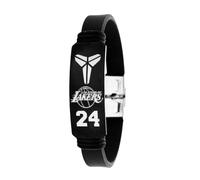 JIMCOM NBA Braccialetti da Basket, Braccialetto Stella del Football in Acciaio Inossidabile Silicone Braccialetto Polsino Braccialetti Polsini Sport all'Aria Aperta, 20.5cm, Nessuna pietra preziosa