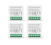JIMEIDA - 4 moduli di interruttore della luce Wi-Fi, mini moduli intelligenti fai da te, neutro richiesto, compatibile con app Tuya, Alexa, Google Assistant