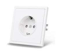 JIMEIDA - Presa da incasso bianca opaca con superficie liscia e morsetto di attacco, 16 A, presa Schuko, 80 * 80 mm