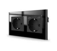 JIMEIDA Presa da incasso, ricarica rapida con USB C 20 W, nero, presa Schuko a due porte di tipo C, 16 Amp 250 V