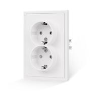 JIMEIDA Presa elettrica bianca liscia sulla pelle da incasso con morsetto a incastro, presa Schuko da 16 Amp (non può essere installata verticalmente)