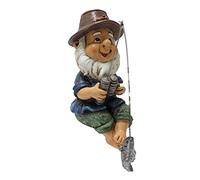 Jimenez Statua di Gnomo da Giardino Statua di Elfo Nano da Pesca nel Resina Ornamenti di Paesaggi Pastorali All'Aperto per La Decorazione del Prato del Giardino