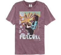 Jimi Hendrix Bubbles T-Shirt Ufficiale Licenziata Maniche Corte Cotone Berry