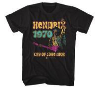Jimi Hendrix - Cry Of Love Tour - American Classici - Solido Nero Adulto Corto