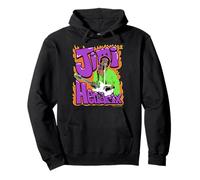 Jimi Hendrix Flames And Bubble Text Vintage Band Felpa con Cappuccio