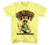 Jimi Hendrix Let Me Stand T-Shirt Manica Corta Ufficiale Collo Rotondo Giallo