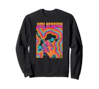 Jimi Hendrix Linee Colorate di Atmosfera Felpa, Unisex per Adulti, Nero, XL