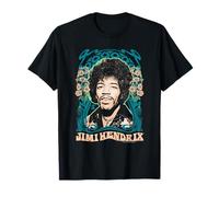 Jimi Hendrix Psychedelic Floral Portrait Vintage Band Maglietta