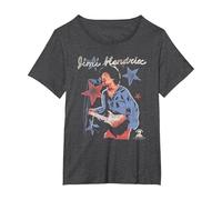 Jimi Hendrix Red White And Blue Stars Vintage Band Maglietta, Donna Plus-Size, Grigio Scuro, 3X