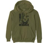 Jimi Hendrix - Rock Off officially licensed products Jimi Hendrix Unisex Pullover Felpa con Cappuccio: Let Me Live (Khaki Verde) Size M